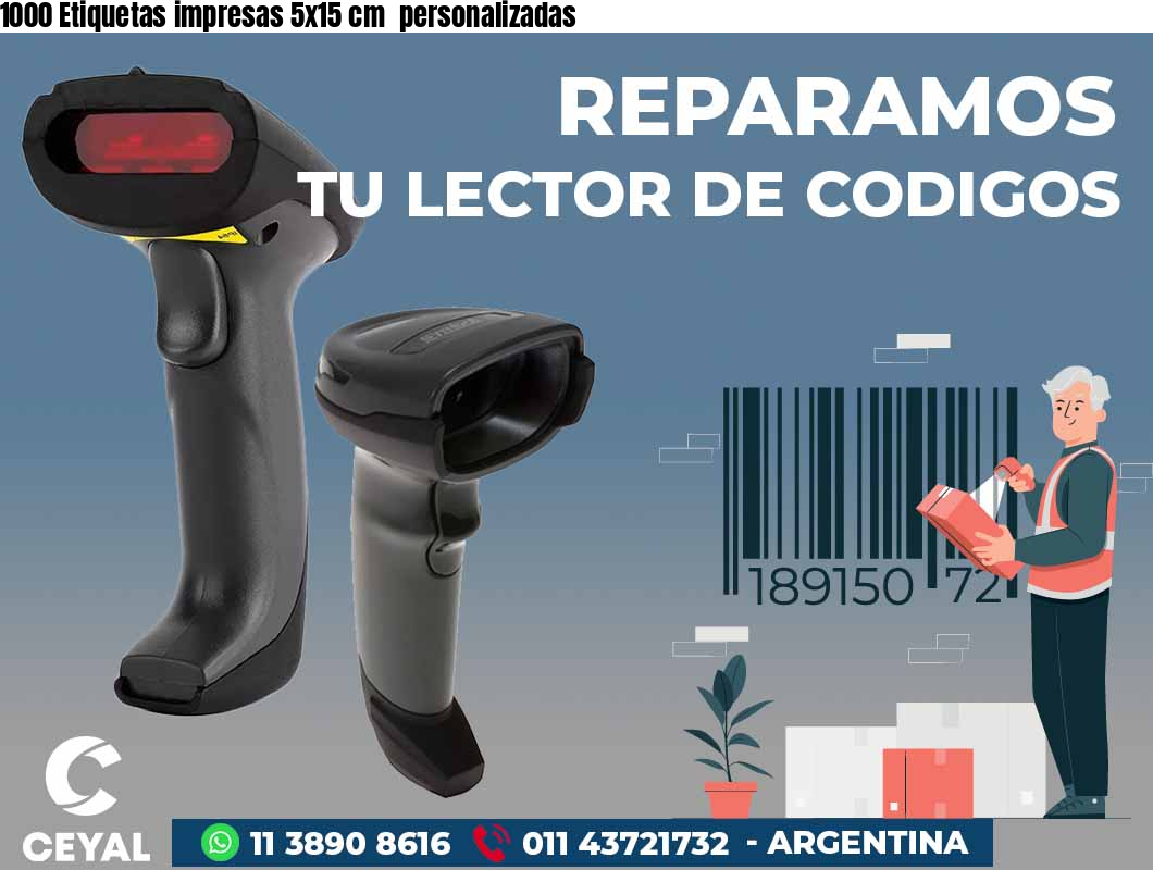 1000 Etiquetas impresas 5x15 cm  personalizadas