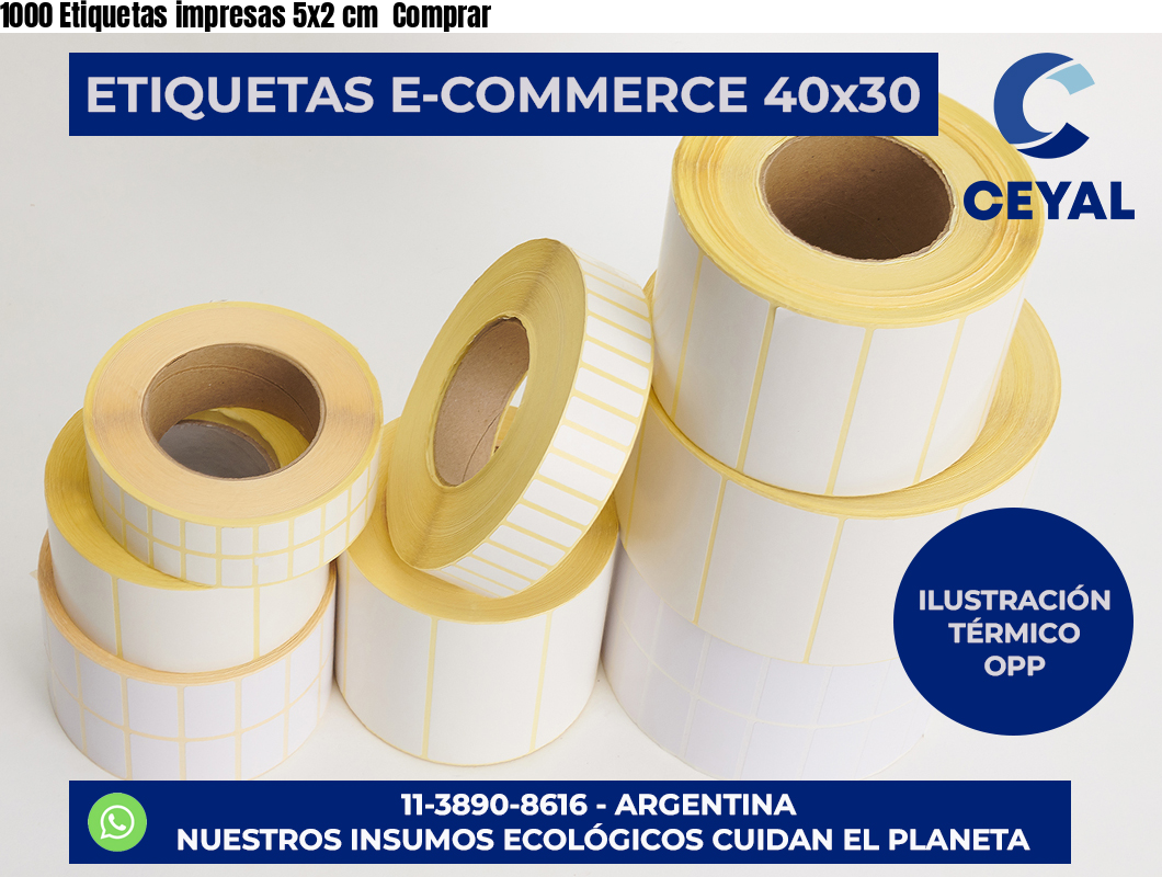 1000 Etiquetas impresas 5×2 cm  Comprar