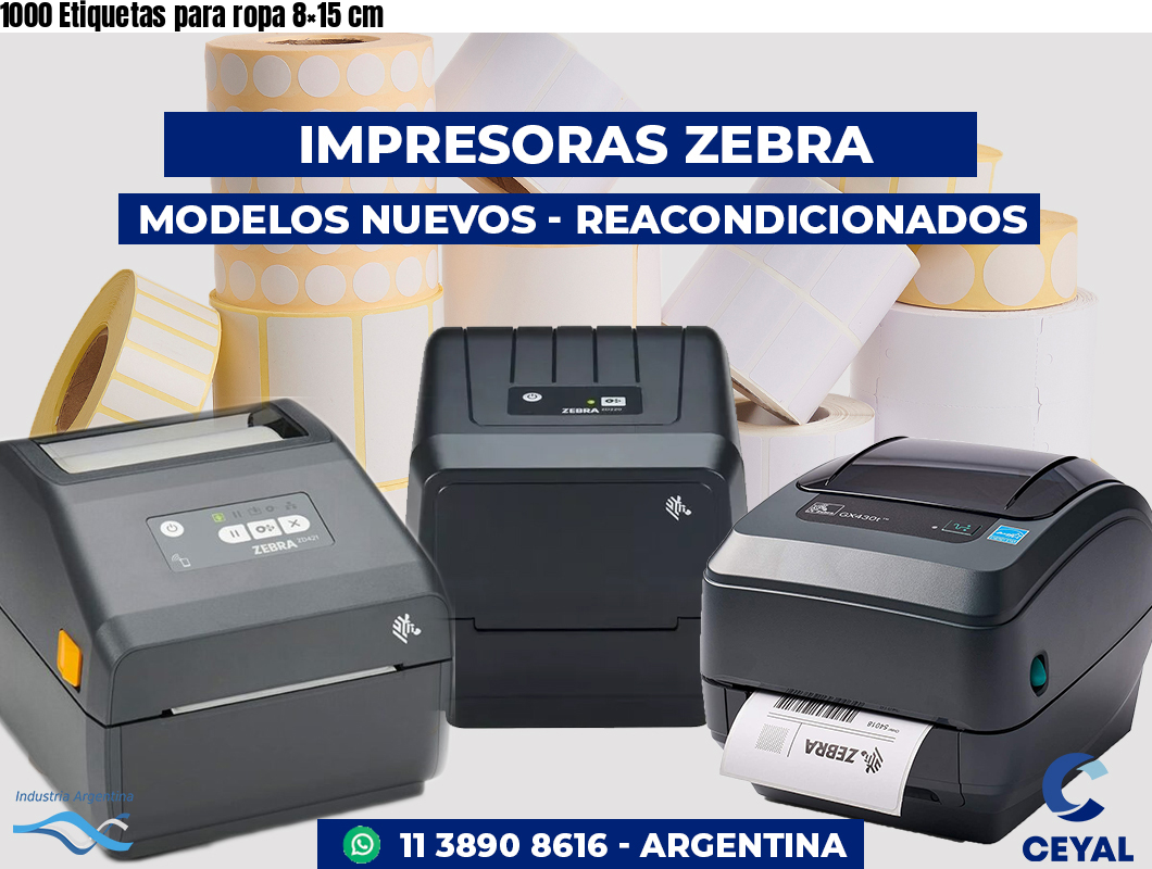 1000 Etiquetas para ropa 8×15 cm