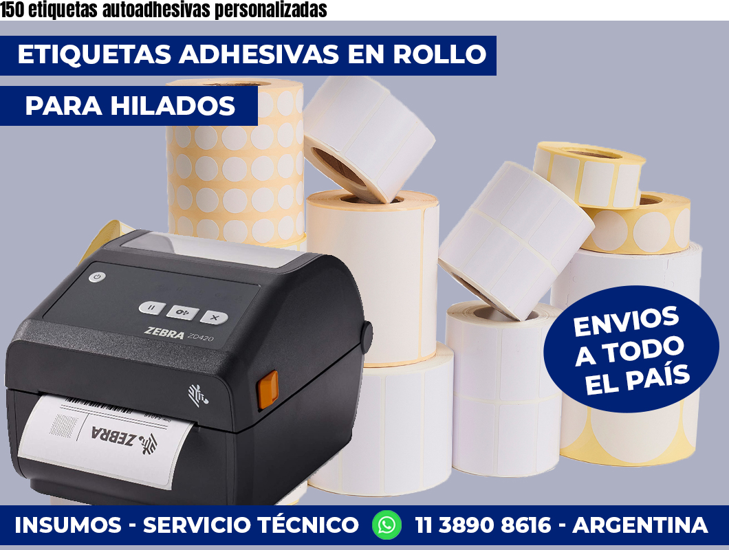 150 etiquetas autoadhesivas personalizadas