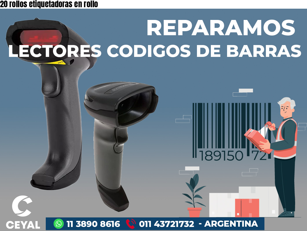 20 rollos etiquetadoras en rollo