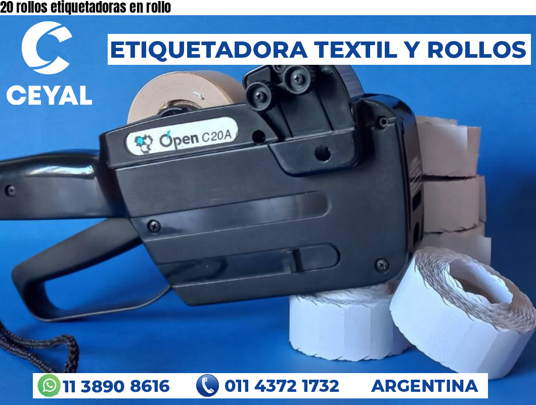 20 rollos etiquetadoras en rollo