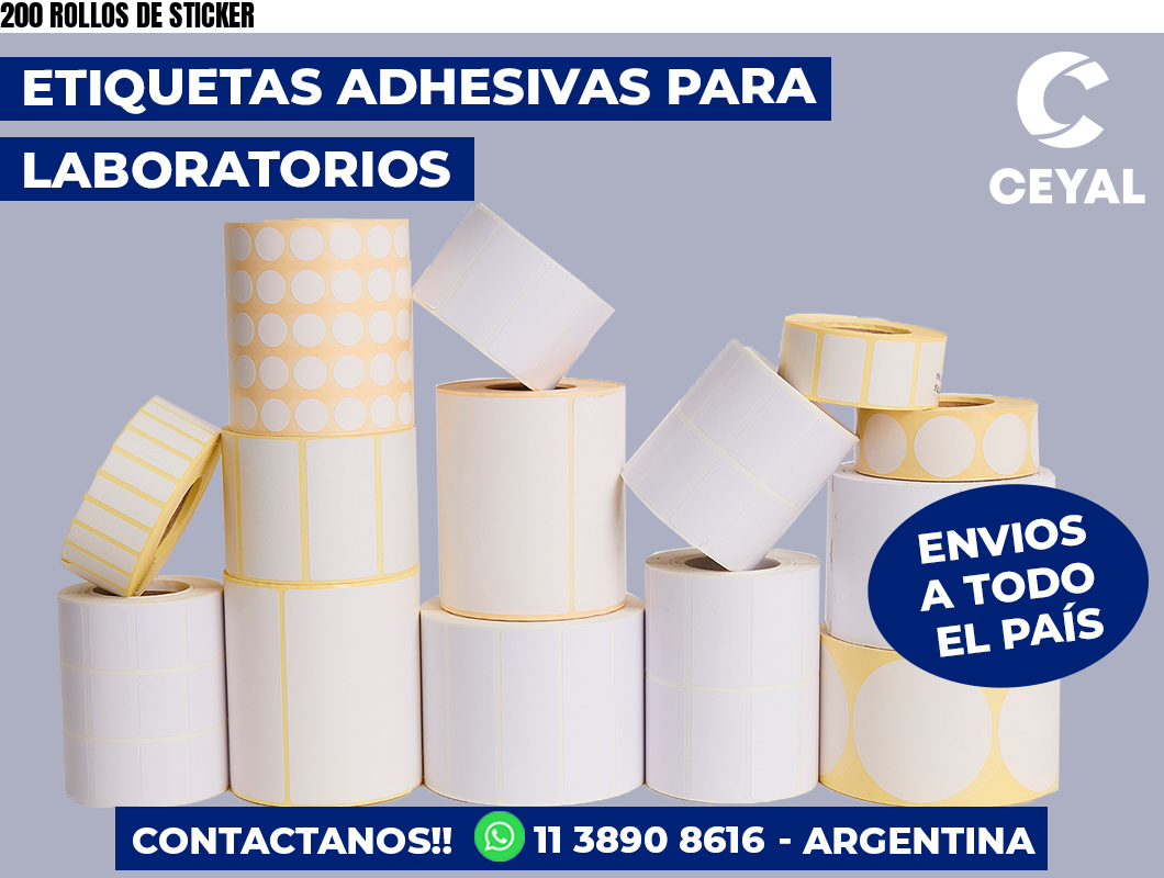 200 ROLLOS DE STICKER