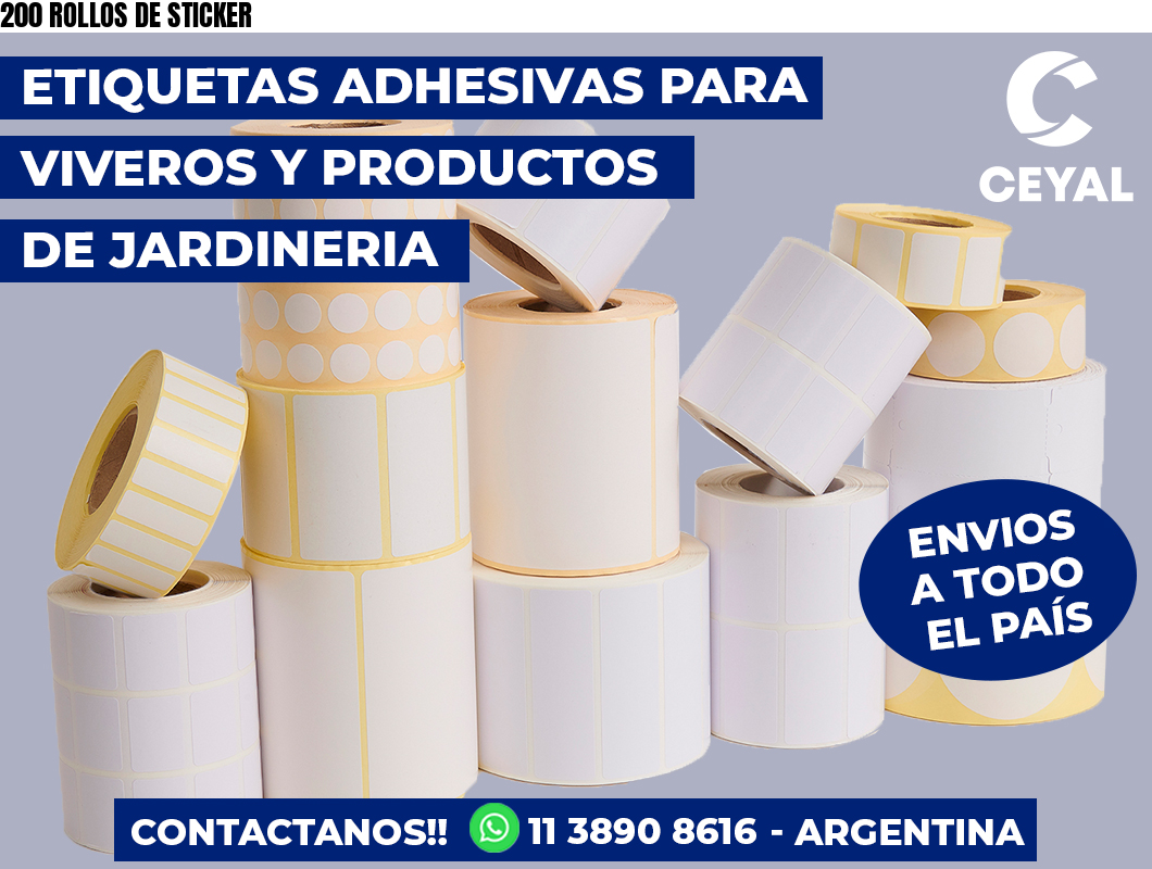 200 ROLLOS DE STICKER