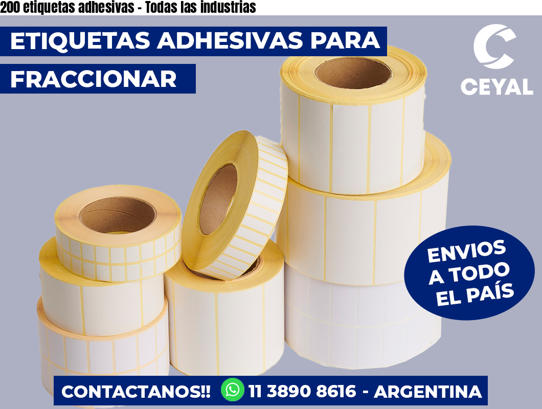 200 etiquetas adhesivas – Todas las industrias