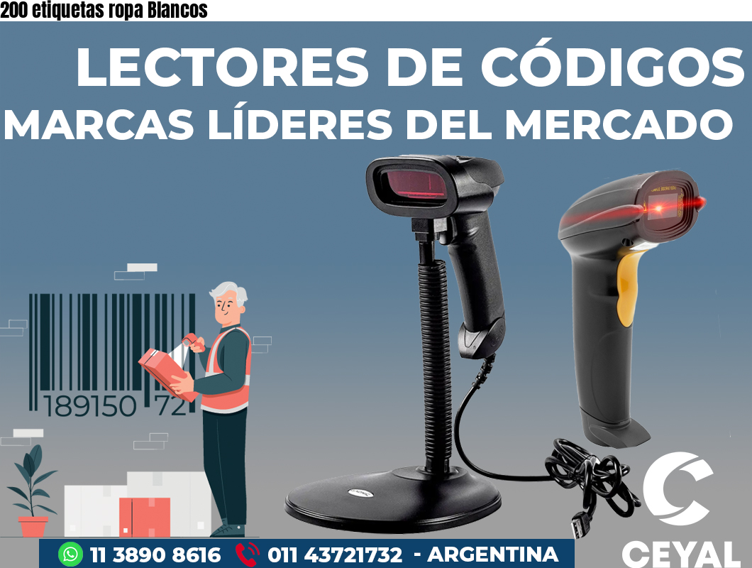 200 etiquetas ropa Blancos