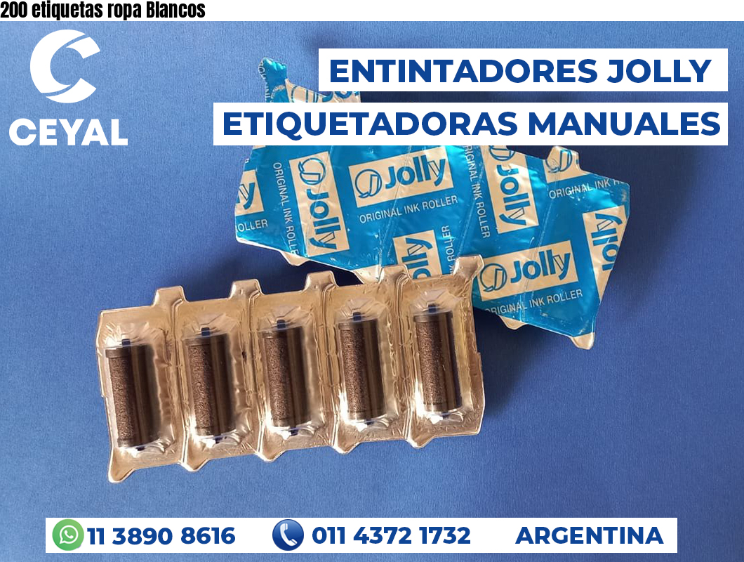200 etiquetas ropa Blancos