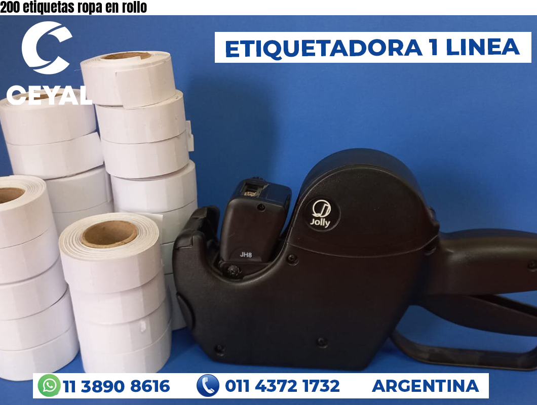 200 etiquetas ropa en rollo