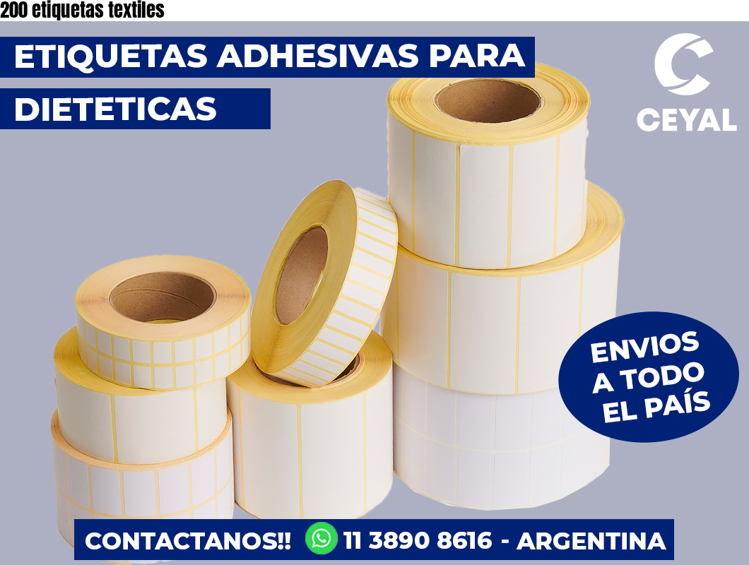 200 etiquetas textiles