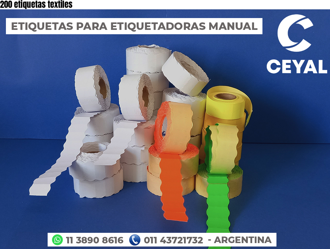 200 etiquetas textiles