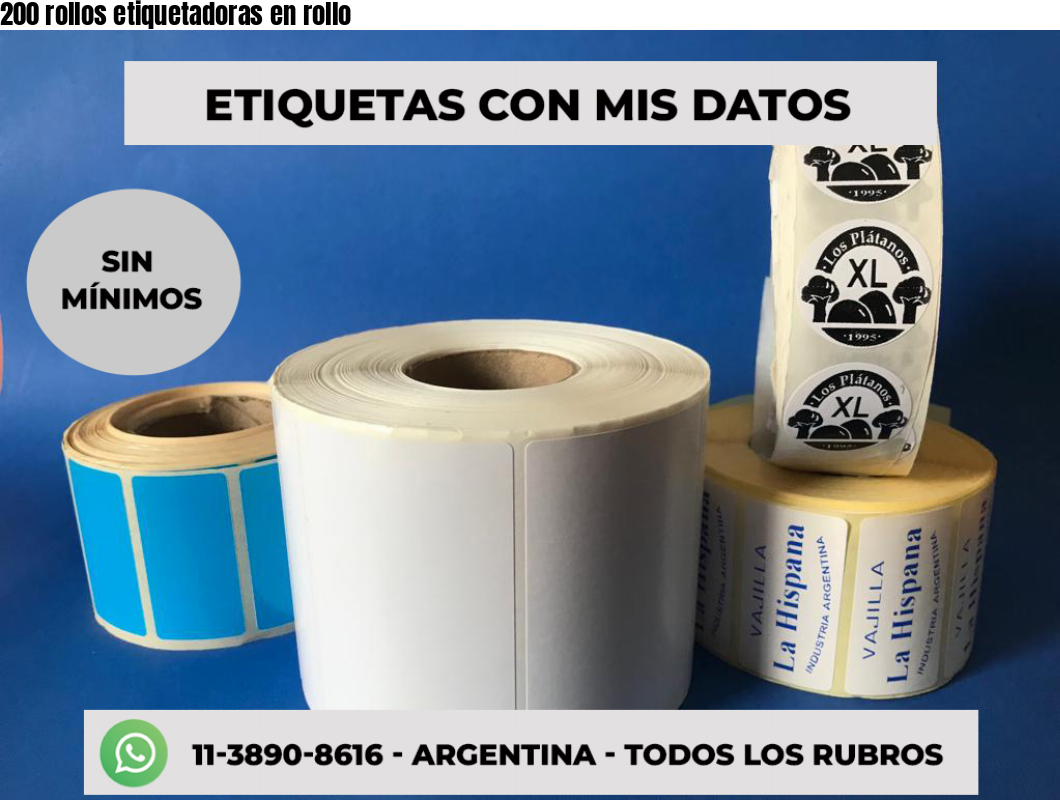 200 rollos etiquetadoras en rollo
