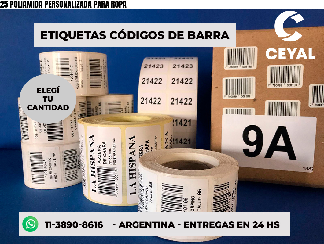 25 POLIAMIDA PERSONALIZADA PARA ROPA