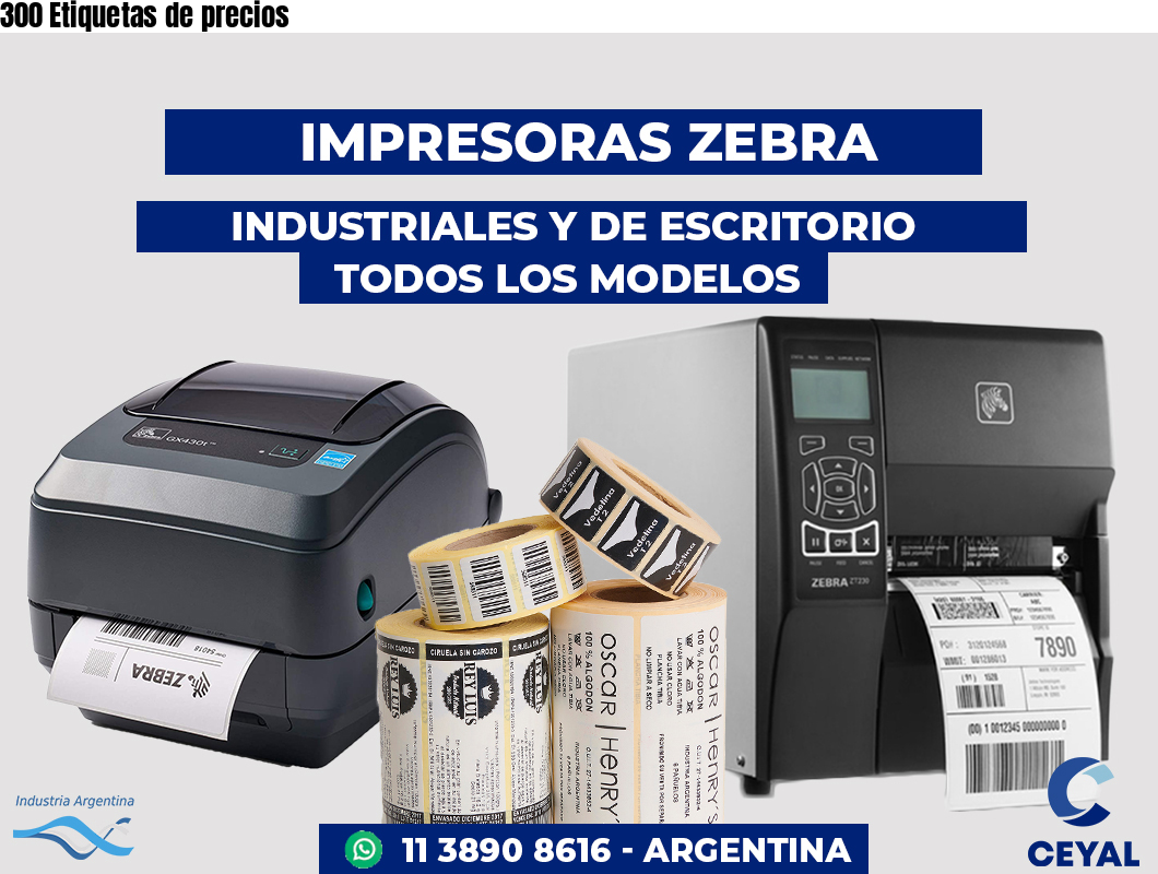 300 Etiquetas de precios