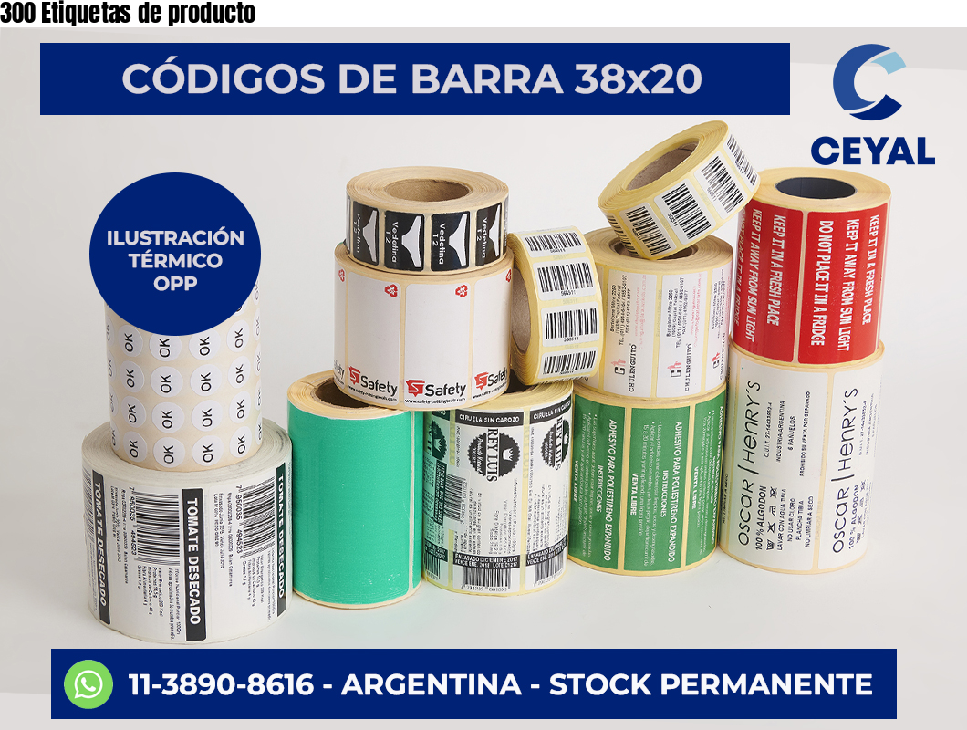300 Etiquetas de producto
