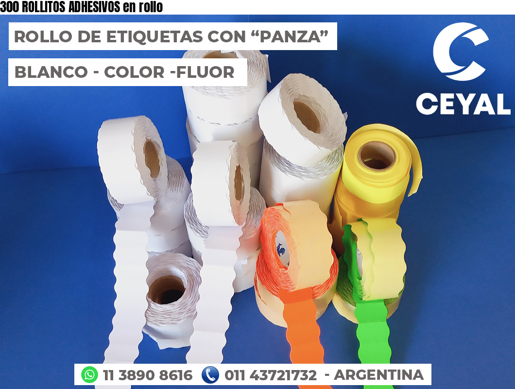 300 ROLLITOS ADHESIVOS en rollo