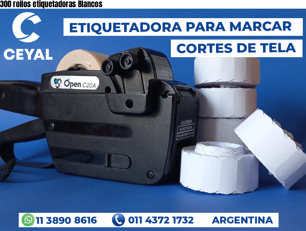 300 rollos etiquetadoras Blancos