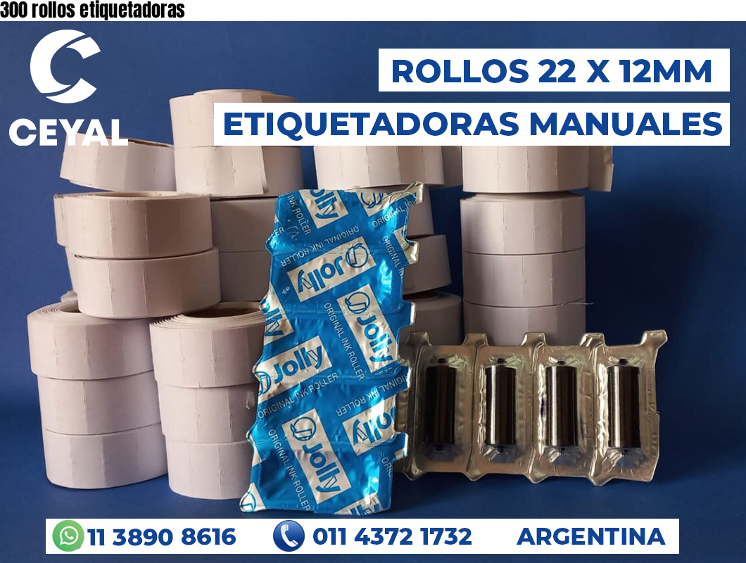 300 rollos etiquetadoras