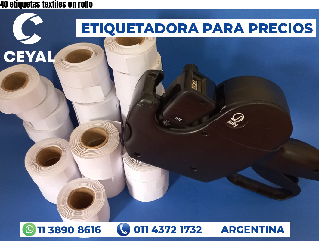 40 etiquetas textiles en rollo