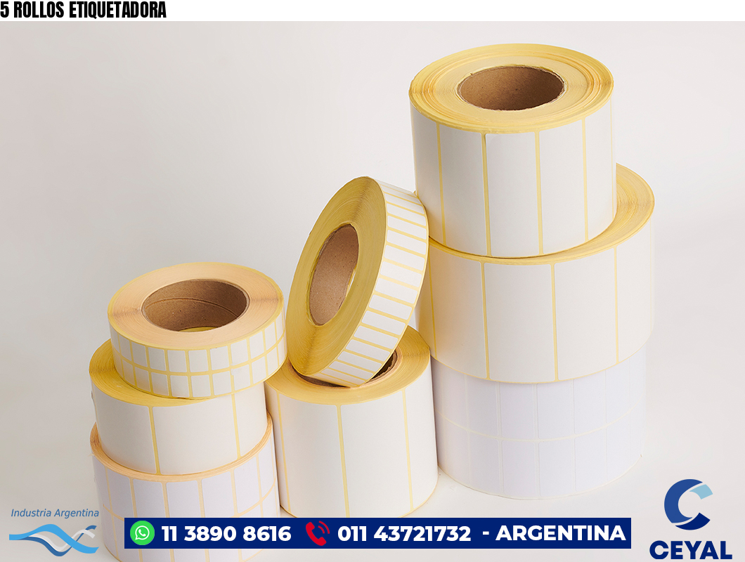 5 ROLLOS ETIQUETADORA
