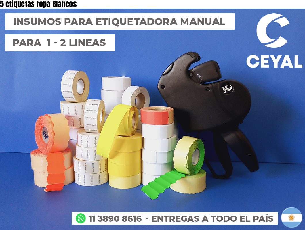 5 etiquetas ropa Blancos