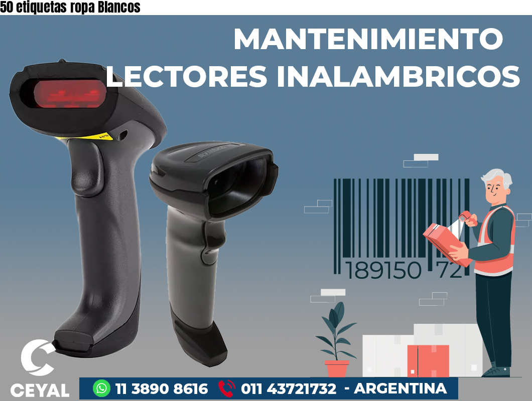 50 etiquetas ropa Blancos