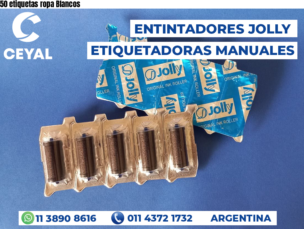 50 etiquetas ropa Blancos