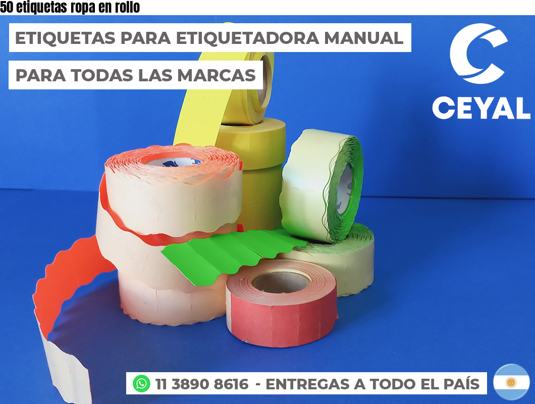 50 etiquetas ropa en rollo