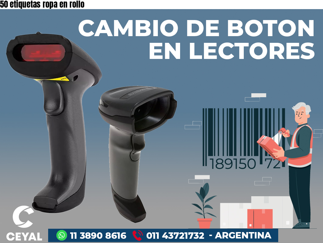 50 etiquetas ropa en rollo