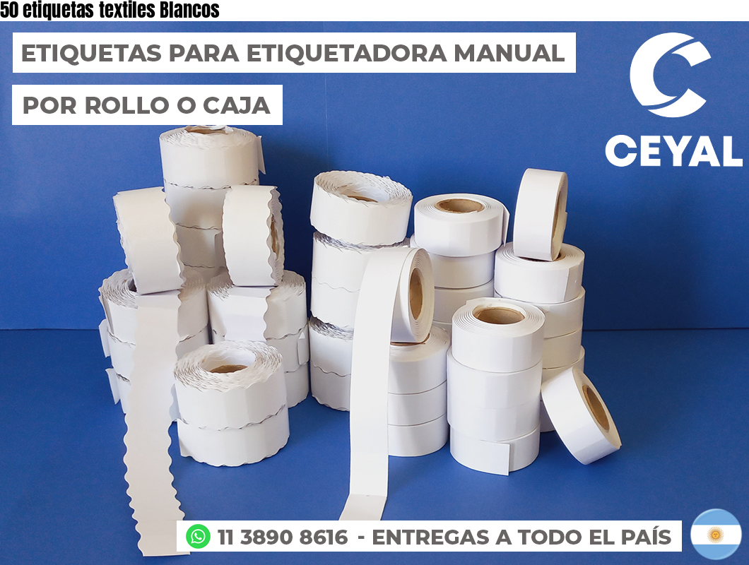 50 etiquetas textiles Blancos