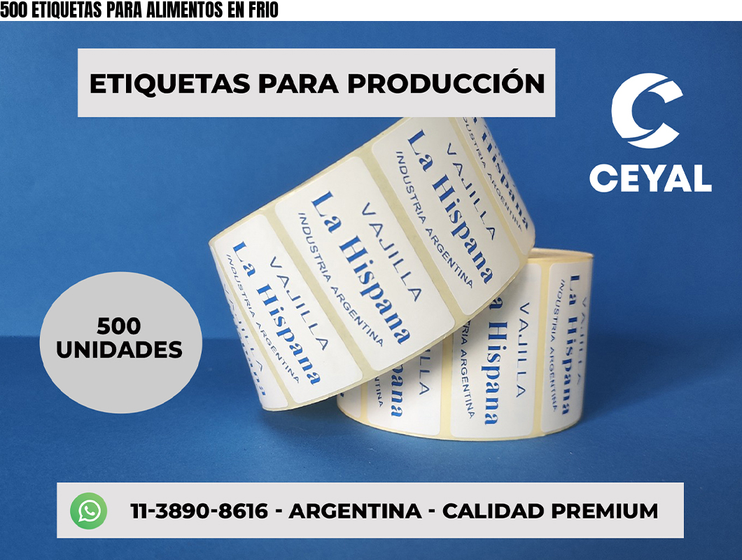 500 ETIQUETAS PARA ALIMENTOS EN FRIO