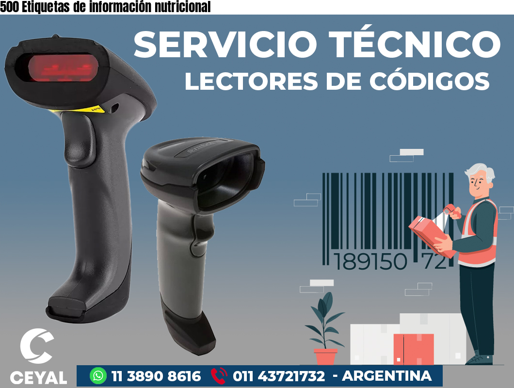 500 Etiquetas de información nutricional