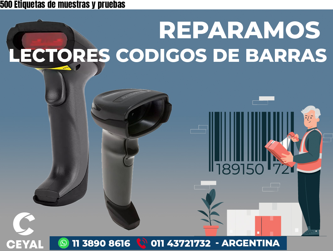 500 Etiquetas de muestras y pruebas