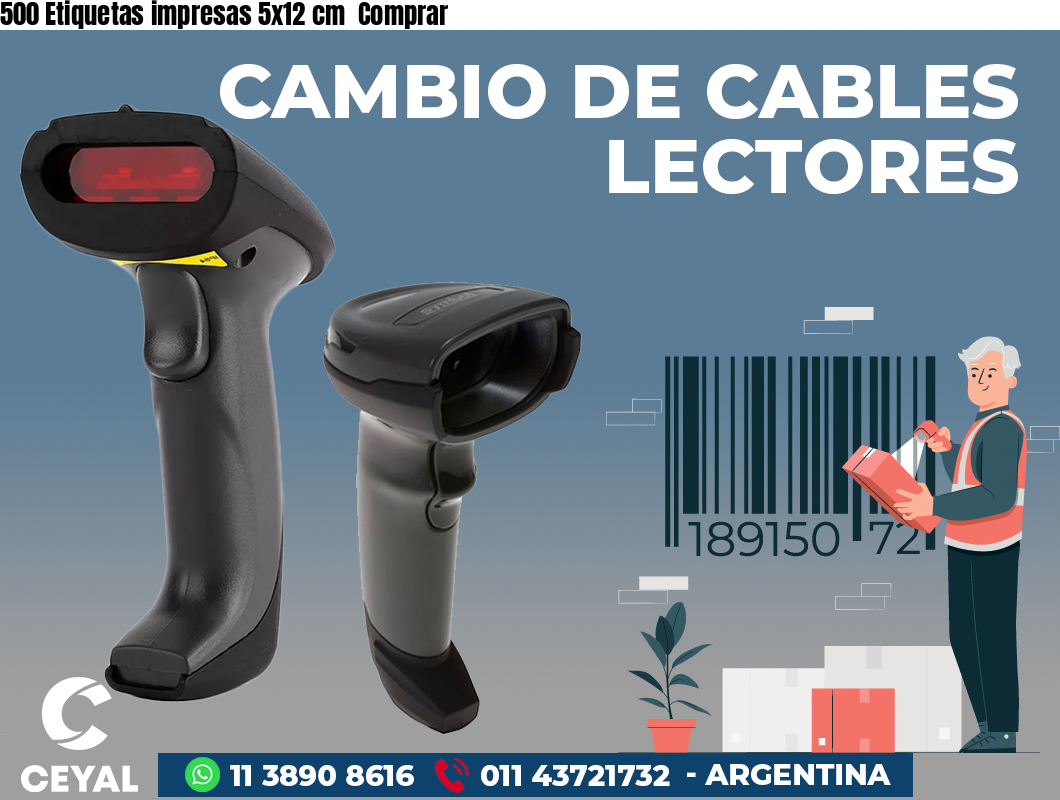 500 Etiquetas impresas 5x12 cm  Comprar