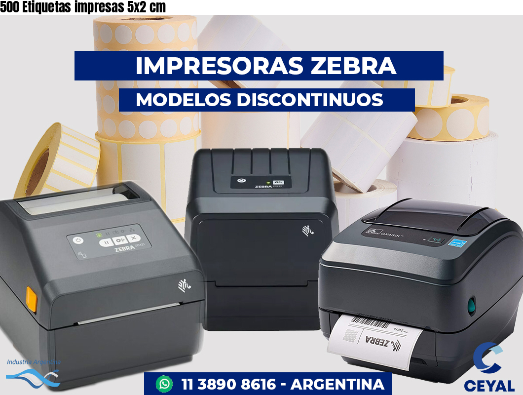 500 Etiquetas impresas 5x2 cm