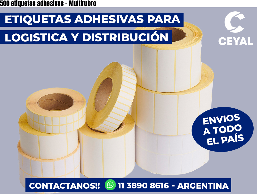 500 etiquetas adhesivas - Multirubro
