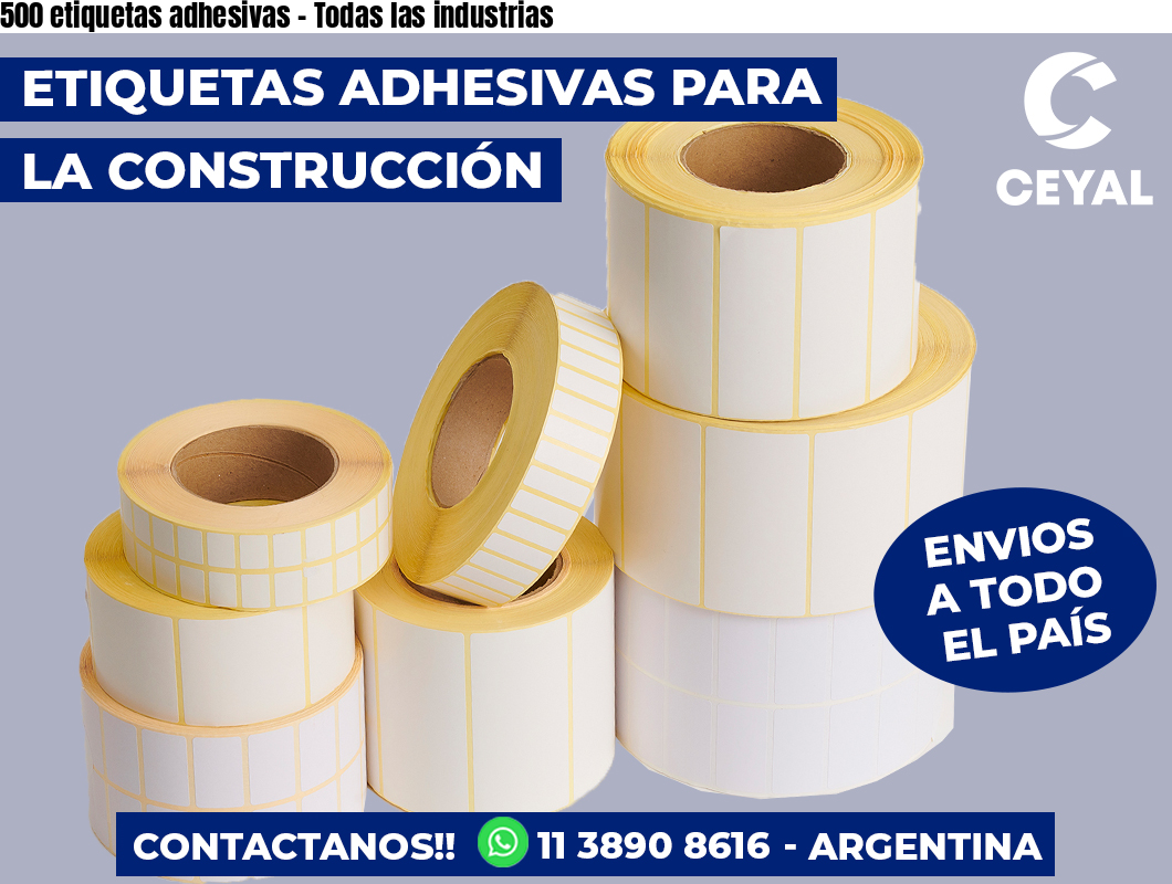 500 etiquetas adhesivas - Todas las industrias