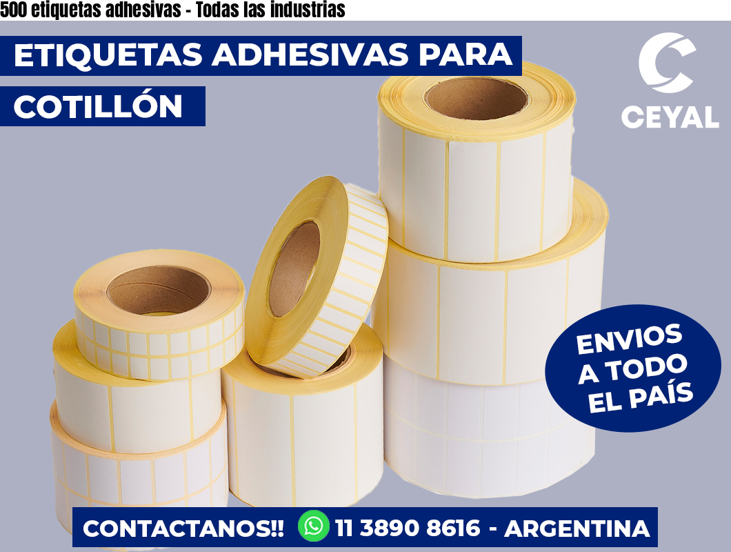 500 etiquetas adhesivas - Todas las industrias