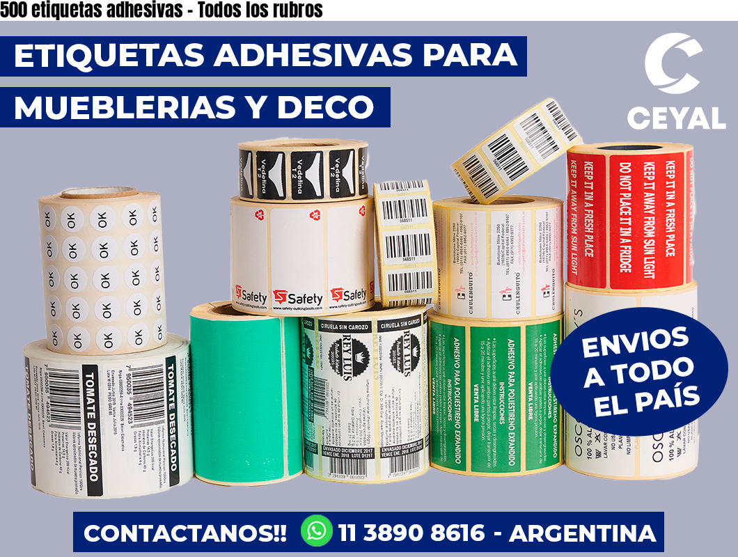 500 etiquetas adhesivas - Todos los rubros