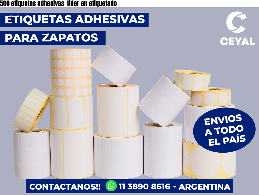 500 etiquetas adhesivas  líder en etiquetado