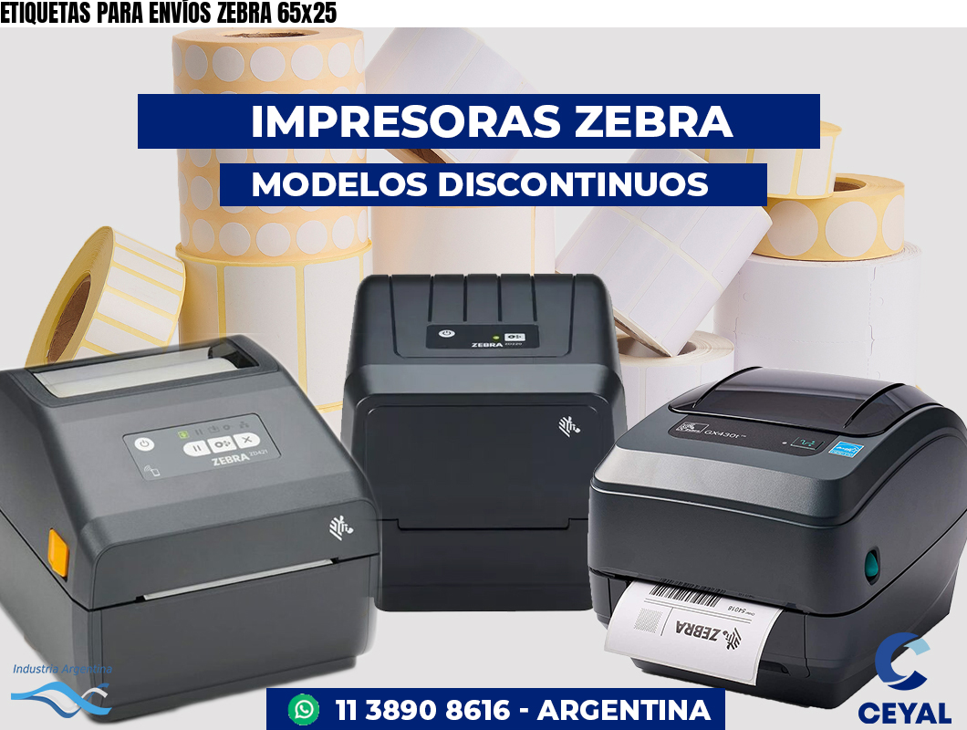 ETIQUETAS PARA ENVÍOS ZEBRA 65x25