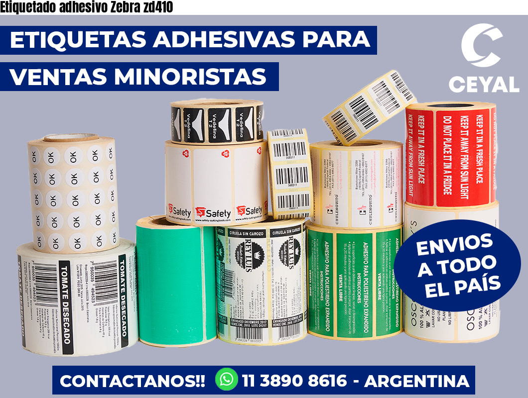 Etiquetado adhesivo Zebra zd410