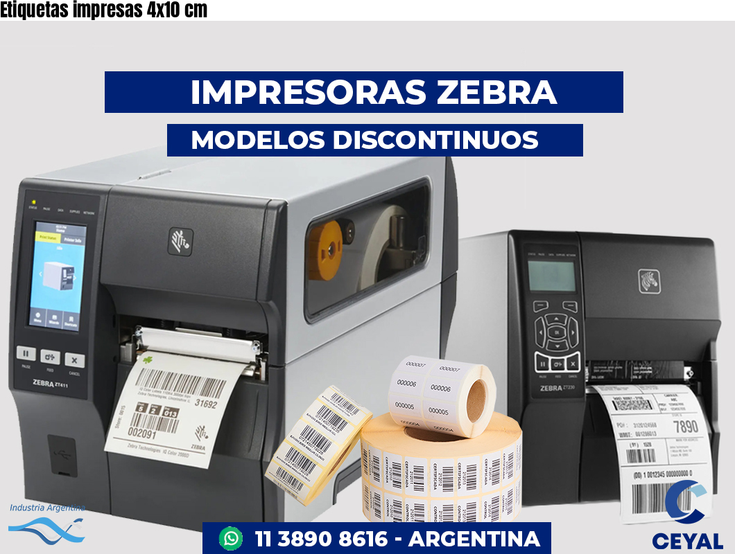 Etiquetas impresas 4x10 cm