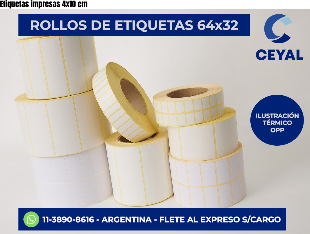 Etiquetas impresas 4×10 cm