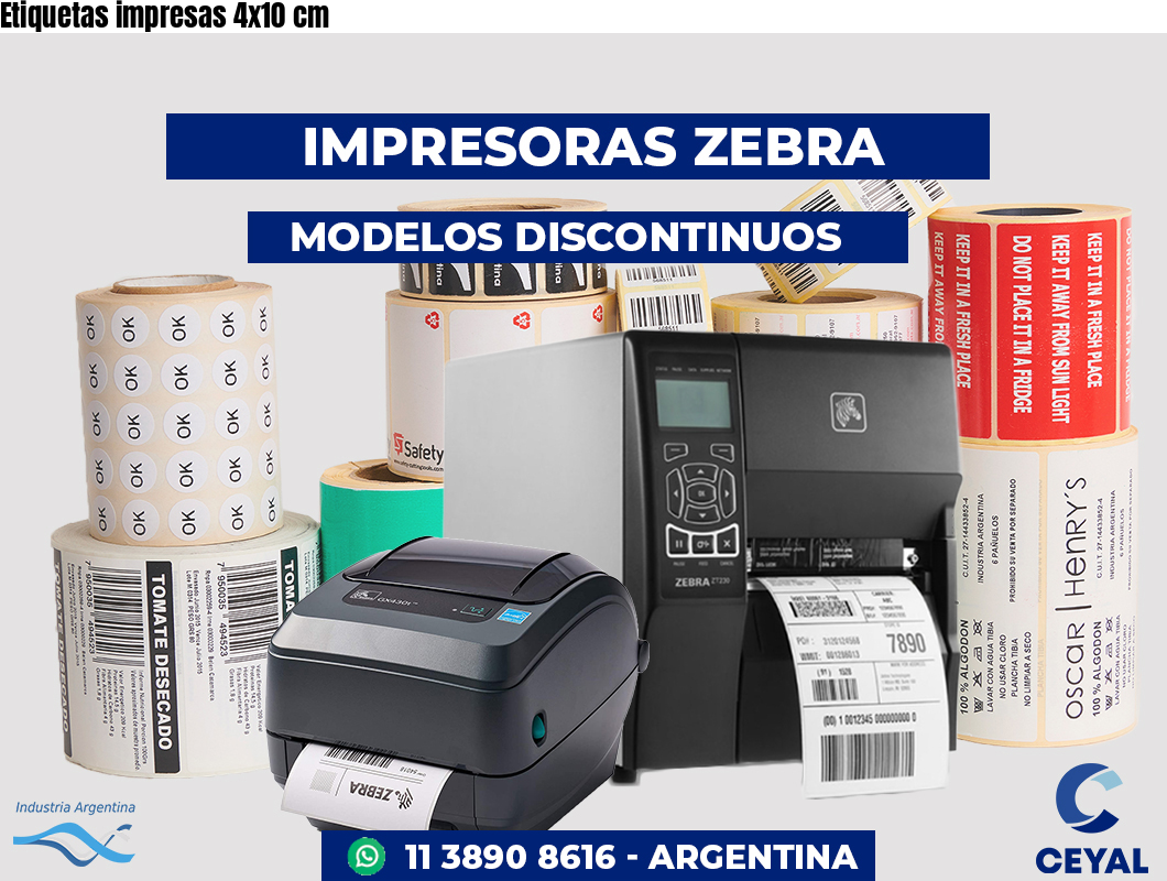 Etiquetas impresas 4x10 cm