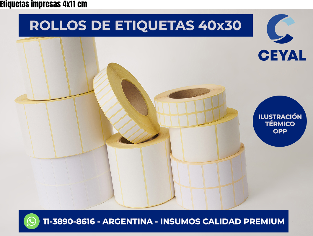 Etiquetas impresas 4×11 cm