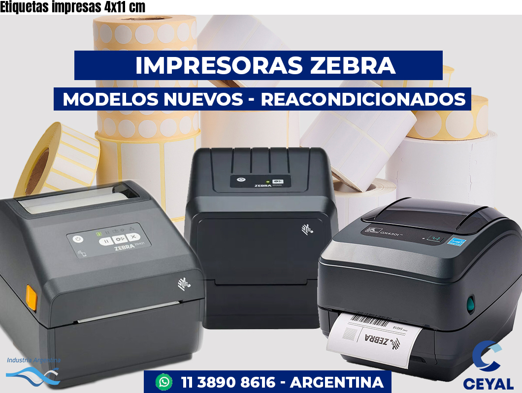 Etiquetas impresas 4x11 cm