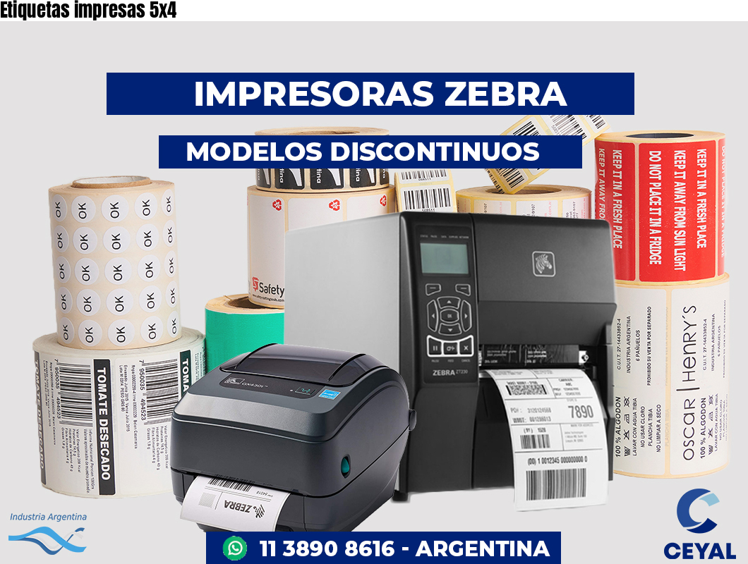 Etiquetas impresas 5x4