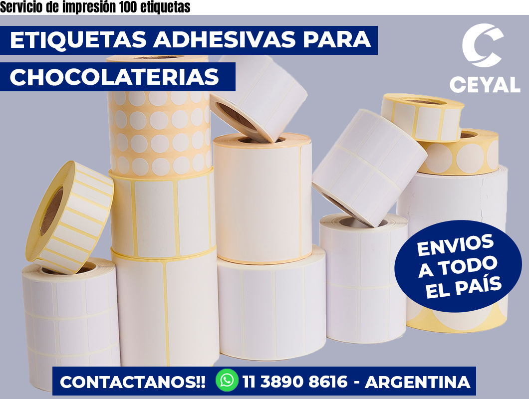 Servicio de impresión 100 etiquetas