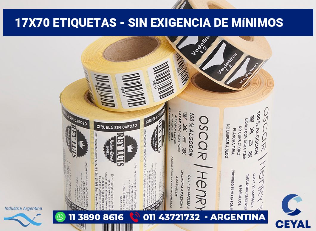 17×70 Etiquetas