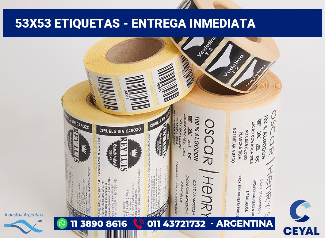 53×53 Etiquetas